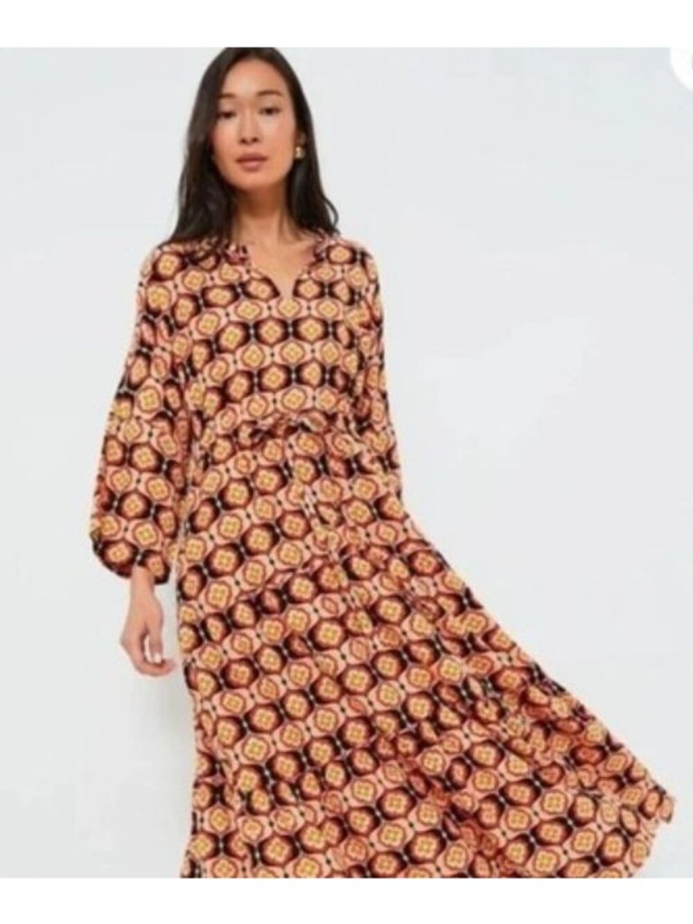 Tuckernuck Honeycomb Bloom Marisol Tie-Waist Caftan Women's Size Small NWT!